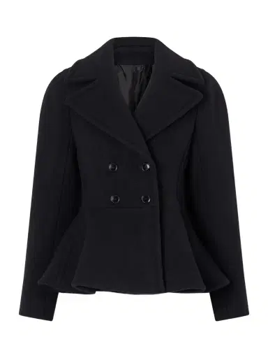 Alaïa Double-breasted Wool-blend Peplum Coat | Thumbnail 1 Alaïa Double-breasted Wool-blend Peplum Coat | Thumbnail 1