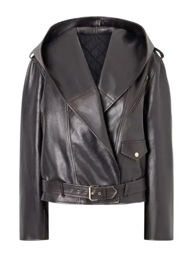 Alaïa Belted Leather Biker Jacket