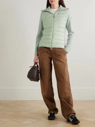 Moncler Wool And Padded Quilted Shell Down Cardigan | Thumbnail 2 Moncler Wool And Padded Quilted Shell Down Cardigan | Thumbnail 2
