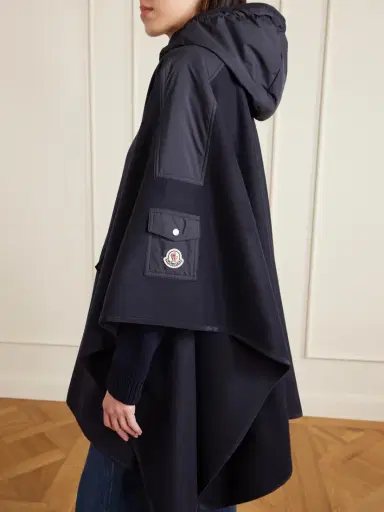 Moncler Hooded Appliquéd Shell-trimmed Wool-blend Cape | Thumbnail 5 Moncler Hooded Appliquéd Shell-trimmed Wool-blend Cape | Thumbnail 5