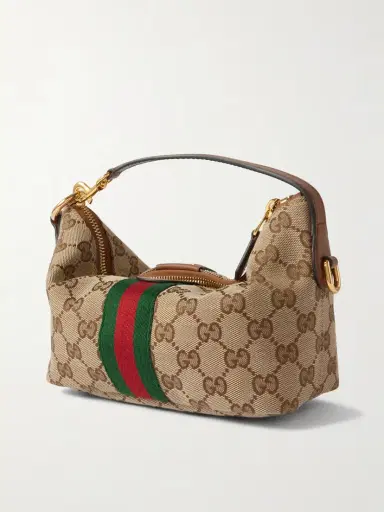 Gucci Ophidia Mini Leather And Webbing-trimmed Coated-canvas Tote | Thumbnail 3
