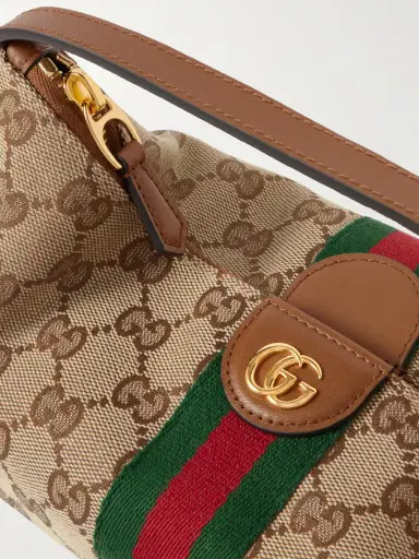 Gucci Ophidia Mini Leather And Webbing-trimmed Coated-canvas Tote | Thumbnail 4