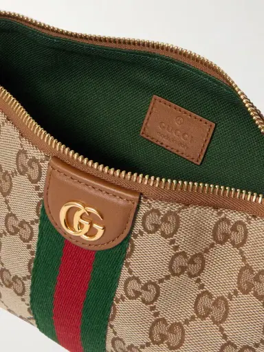 Gucci Ophidia Mini Leather And Webbing-trimmed Coated-canvas Tote | Thumbnail 5