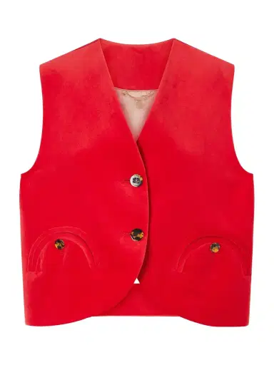 Blazé Milano Jealousy Gliss Cotton And Linen-velvet Vest | Thumbnail 1 Blazé Milano Jealousy Gliss Cotton And Linen-velvet Vest | Thumbnail 1