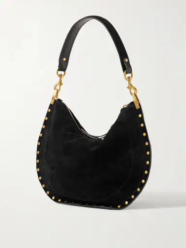 Isabel Marant Oskan Soft Leather-trimmed Studded Suede Shoulder Bag | Thumbnail 3 Isabel Marant Oskan Soft Leather-trimmed Studded Suede Shoulder Bag | Thumbnail 3