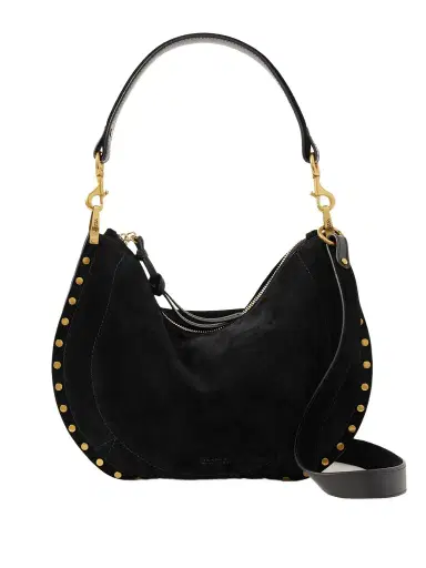 Isabel Marant Oskan Soft Leather-trimmed Studded Suede Shoulder Bag | Thumbnail 1 Isabel Marant Oskan Soft Leather-trimmed Studded Suede Shoulder Bag | Thumbnail 1