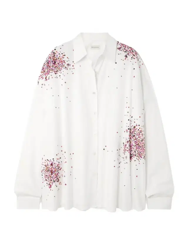 Oversized Embellished Cotton Oxford Shirt
