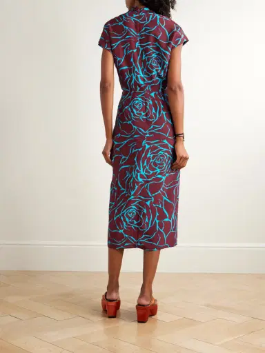 Dries Van Noten Wrap-effect Floral-print Satin Midi Dress | Thumbnail 4