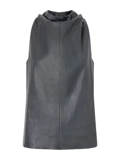 STOULS Aurea Draped Leather Halterneck Top | Thumbnail 1 STOULS Aurea Draped Leather Halterneck Top | Thumbnail 1