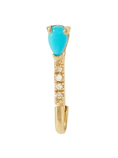 Loren Stewart Mini 14-karat Gold, Turquoise And Diamond Single Earring | Thumbnail 1 Loren Stewart Mini 14-karat Gold, Turquoise And Diamond Single Earring | Thumbnail 1