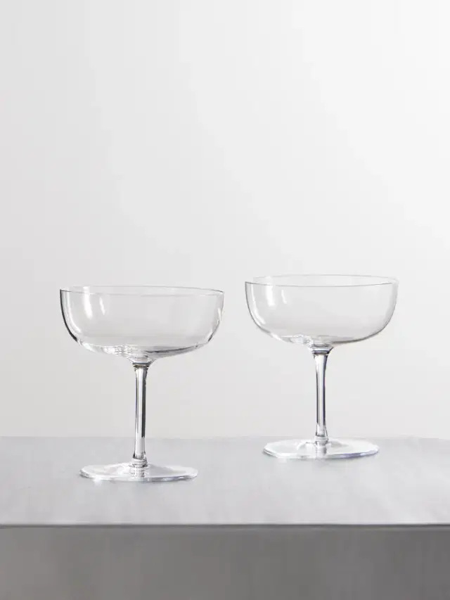 LOBMEYR Set Of Two Crystal Glass Champagne Coupes