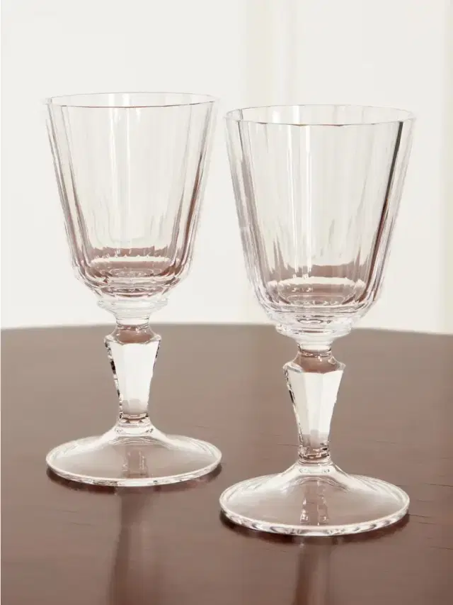 LOBMEYR Set Of Two Crystal Wine Glasses