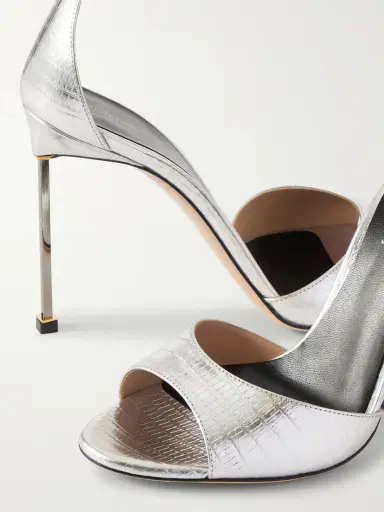 Tom Ford Metallic Lizard-effect Leather Sandals | Thumbnail 5 Tom Ford Metallic Lizard-effect Leather Sandals | Thumbnail 5