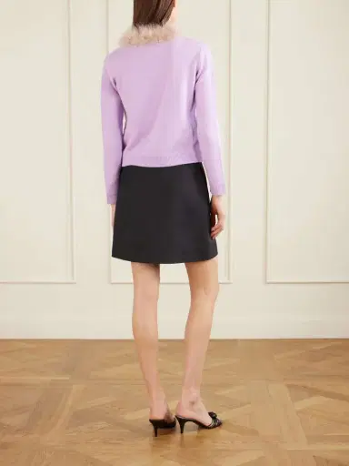 Valentino Garavani Feather-trimmed Wool Cardigan | Thumbnail 3