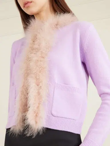 Valentino Garavani Feather-trimmed Wool Cardigan | Thumbnail 4
