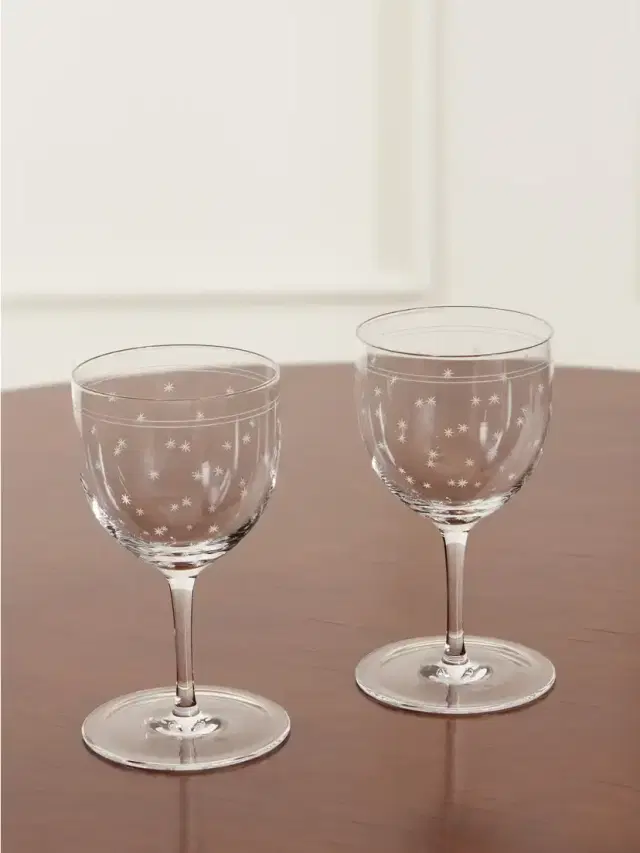 LOBMEYR Rothschild Stars Set Of Two Crystal Wine Glasses
