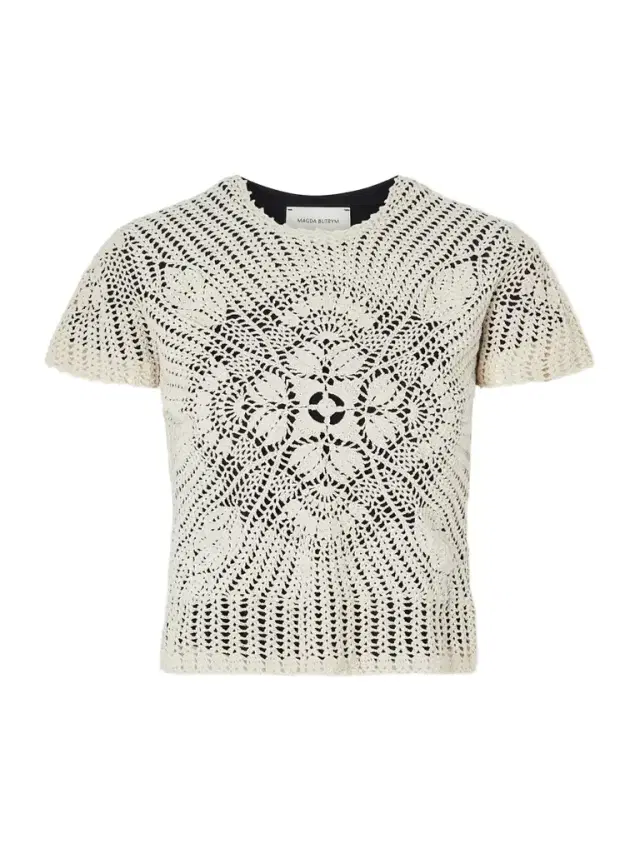 Layered Jersey And Crocheted Cotton Top