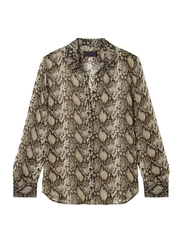 Gaia Snake-print Silk Crepe De Chine Shirt