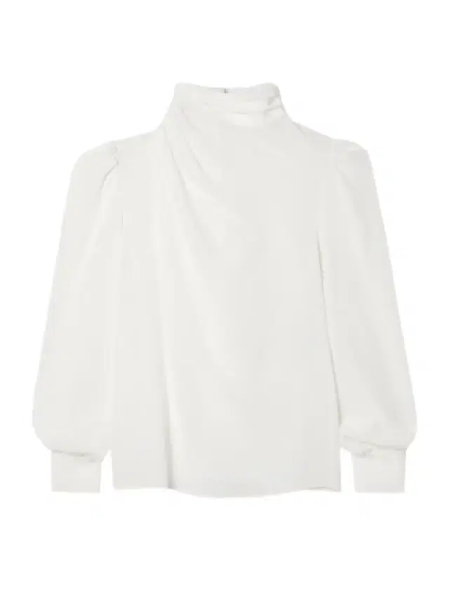 Draped Silk Crepe De Chine Turtleneck Blouse