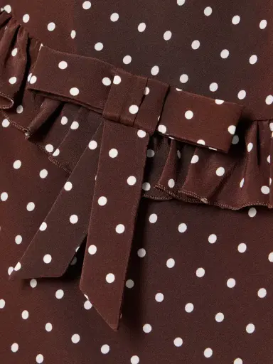 Alessandra Rich Ruffled Bow-detailed Polka-dot Silk Crepe De Chine Midi Dress | Thumbnail 4