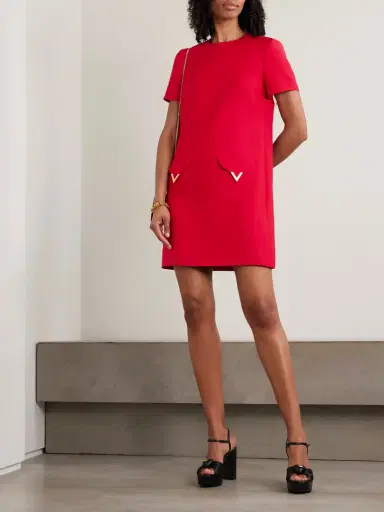 Valentino Garavani Embellished Wool And Silk-blend Dupioni Mini Dress | Thumbnail 2 Valentino Garavani Embellished Wool And Silk-blend Dupioni Mini Dress | Thumbnail 2