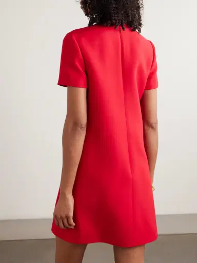 Valentino Garavani Embellished Wool And Silk-blend Dupioni Mini Dress | Thumbnail 3 Valentino Garavani Embellished Wool And Silk-blend Dupioni Mini Dress | Thumbnail 3