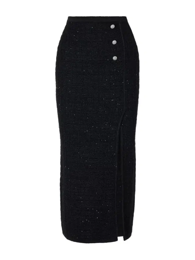 Embellished Knitted Midi Skirt