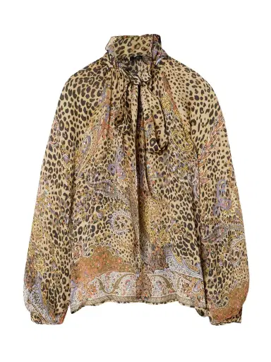Etro Pussy-bow Gathered Printed Silk-chiffon Blouse | Thumbnail 1 Etro Pussy-bow Gathered Printed Silk-chiffon Blouse | Thumbnail 1