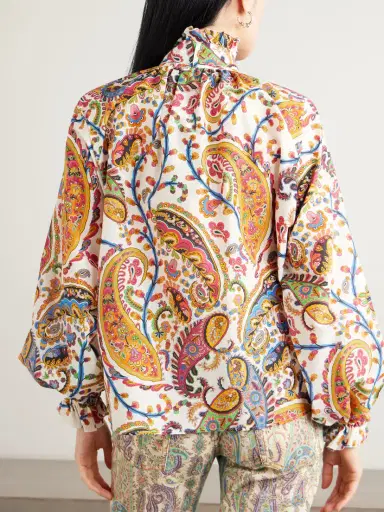 Etro Pussy-bow Paisley-print Cotton And Silk-blend Blouse | Thumbnail 3 Etro Pussy-bow Paisley-print Cotton And Silk-blend Blouse | Thumbnail 3