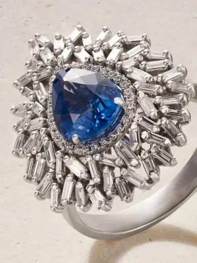 Suzanne Kalan Ceylon 18-karat White Gold, Sapphire And Diamond Ring | Thumbnail 4