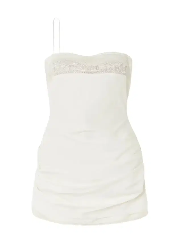 Lace-trimmed Gathered Silk Mini Dress