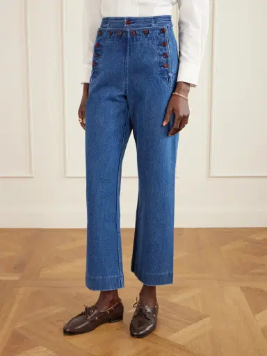 BODE Sailor Cropped High-rise Wide-leg Jeans | Thumbnail 3
