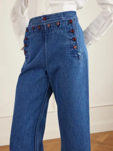 BODE Sailor Cropped High-rise Wide-leg Jeans | Thumbnail 5