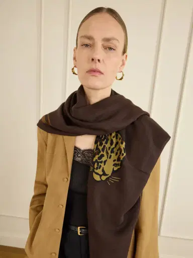 Saint Laurent Printed Wool-twill Scarf | Thumbnail 4 Saint Laurent Printed Wool-twill Scarf | Thumbnail 4