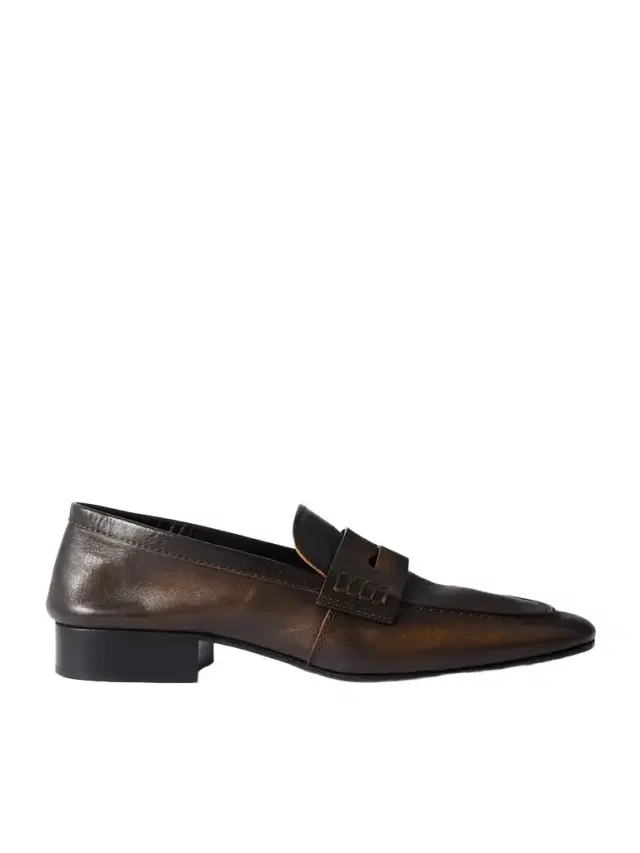 Glossed-leather Penny Loafers