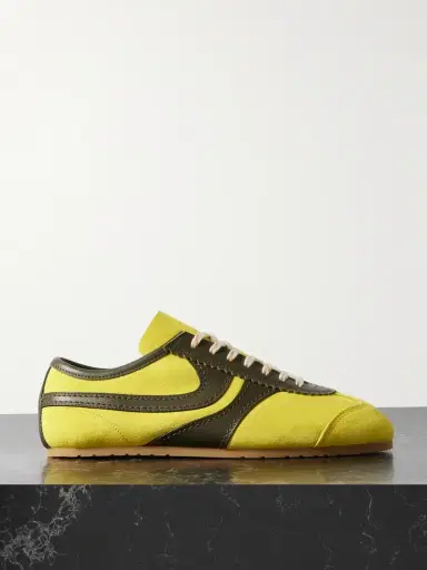Dries Van Noten Leather-trimmed Suede Sneakers | Thumbnail 1 Dries Van Noten Leather-trimmed Suede Sneakers | Thumbnail 1