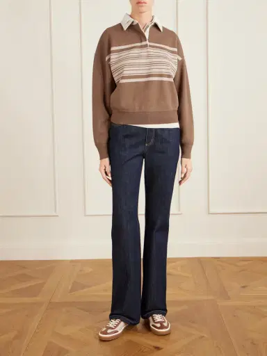 Loro Piana Striped Wool And Cashmere-blend Polo Shirt | Thumbnail 2