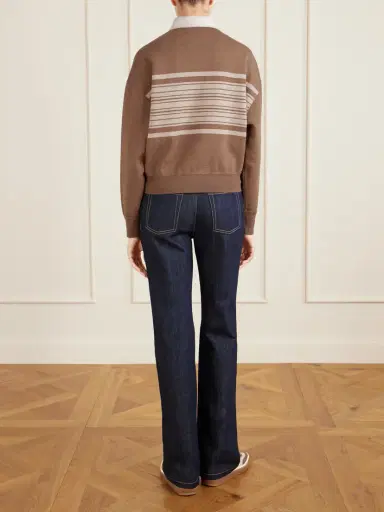 Loro Piana Striped Wool And Cashmere-blend Polo Shirt | Thumbnail 4