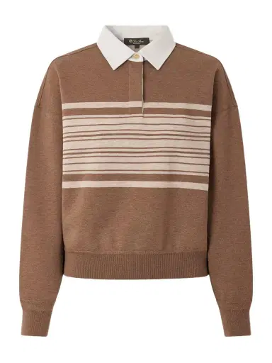 Loro Piana Striped Wool And Cashmere-blend Polo Shirt | Thumbnail 1