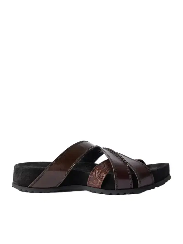 Embossed Leather Sandals