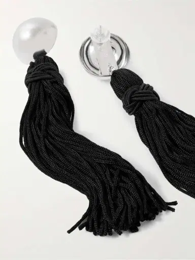 Sophie Buhai Venetian Tasseled Silver Earrings | Thumbnail 3