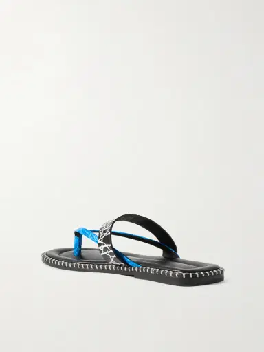 Dries Van Noten Whipstitched Croc-effect Leather Sandals | Thumbnail 3