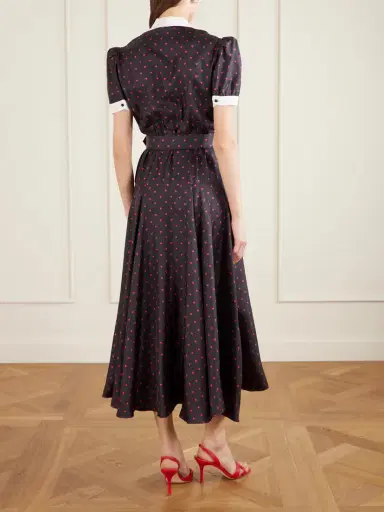 Rodarte Belted Printed Silk-twill Gown | Thumbnail 3
