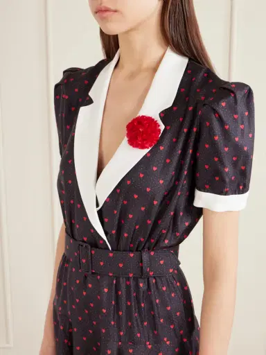 Rodarte Belted Printed Silk-twill Gown | Thumbnail 4