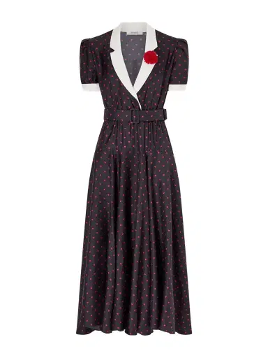 Rodarte Belted Printed Silk-twill Gown | Thumbnail 1