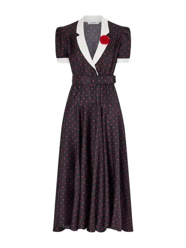 Belted Printed Silk-twill Gown