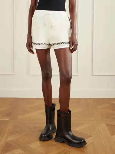 Sacai Canvas-trimmed Bouclé-tweed Shorts | Thumbnail 3 Sacai Canvas-trimmed Bouclé-tweed Shorts | Thumbnail 3