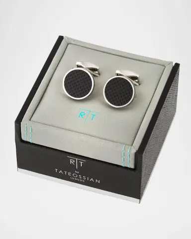 Tateossian Silver-Plated Carbon Cuff Links | Thumbnail 2