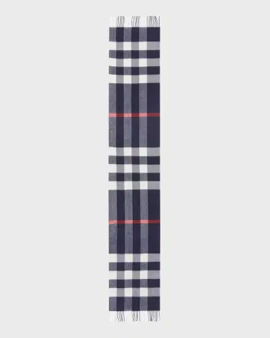 Burberry Men 's Half Mega Check Cashmere Scarf | Thumbnail 2