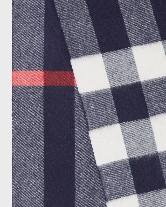 Men 's Half Mega Check Cashmere Scarf